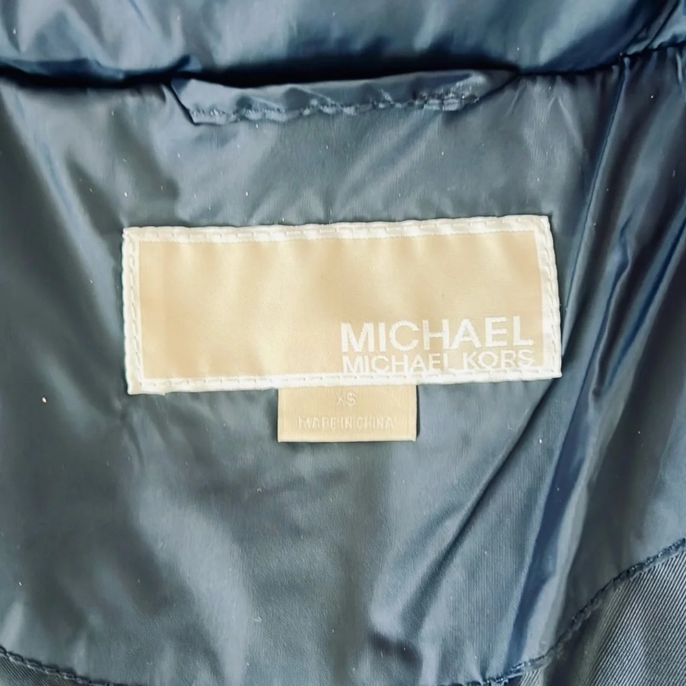 Michael Kors navy long puffer jacket women’s size XS - Picture 8 of 12